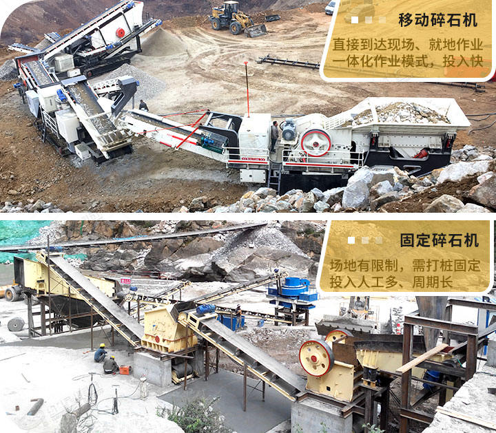 固定式、移動式現場對比圖